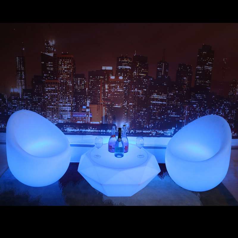 Stool direct sale LED luminous coffee table fashion living room luminous chair European bar table bar table LED luminous table and chairs