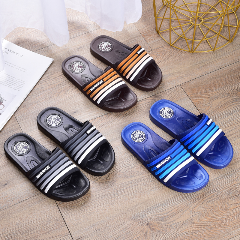 Pull back men's slippers summer home one-word slippers men and women wear tide drag bathroom non-slip slippers thick bottom slippers men