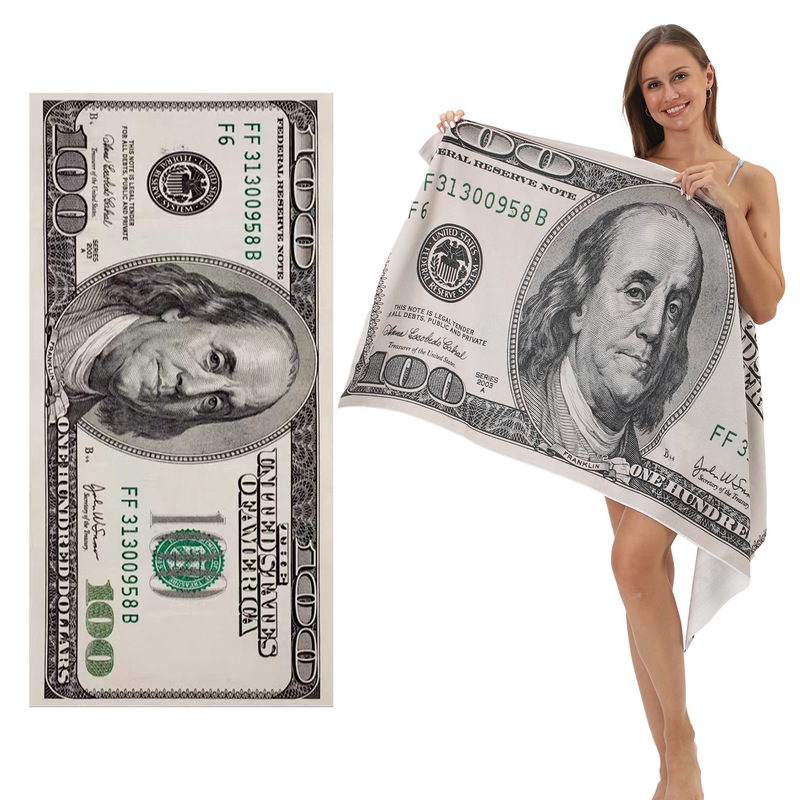 Dollar Ouyuan Large Bath Towel Summer Water-Absorbent Quick-Drying Non-Shedding Printed Swimming Beach Towel Million Birthday Gift Dollar Ouyuan Large Bath Towel Summer Water-Absorbent Quick-Drying Non-Shedding Printed Swimming Beach Towel Million Birthday Gift
