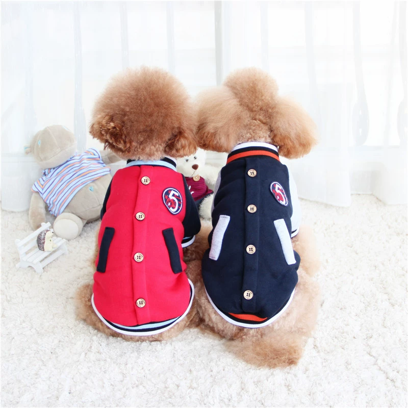 Ca cao Bóng chày Hani Unisex Thời trang Pet Quần áo Pet Teddy Teddy Dog Dog Quần áo - Quần áo & phụ kiện thú cưng áo cho chó lớn