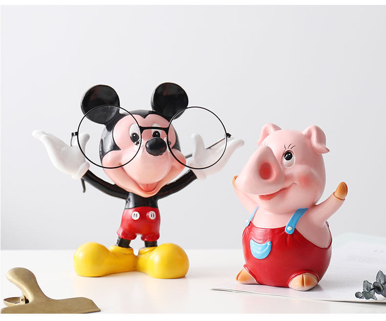 Glasses storage floor Windows Sun Glasses Display Bracket Desk Face Creative Cute Animal Small Pig Decorations Hem