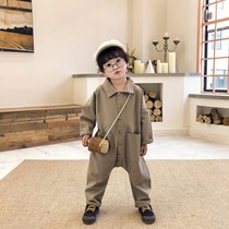 Baby spring suit children wai chu fu girls jumpsuits thin boys western style pa fu children autumn romper