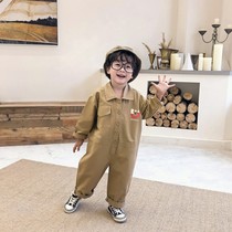 Boy jumpsuit 2021 spring new girl jumpsuit baby Foreign style climbing clothing children spring and autumn