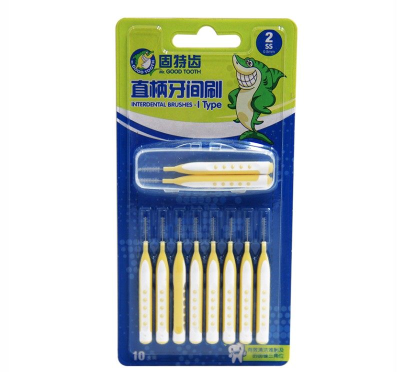 Good tooth I-type straight interdental brush interdental brush interdental brush 10 sticks 0 7-1 5mm clean interdental