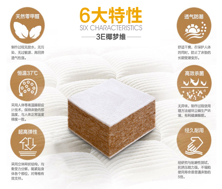 Nệm xơ dừa thân thiện với môi trường 5cm10cm độ cứng vừa phải 15cm20cm lò xo mềm và cứng hai mặt nệm 1,5 / 1,8 m - Nệm nệm cao su kim đan