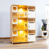 Pet shop display cabinet solid wood Cat Cabinet three-story villa glass two-story Cat House Cat House Cat House sending sample breeding cage
