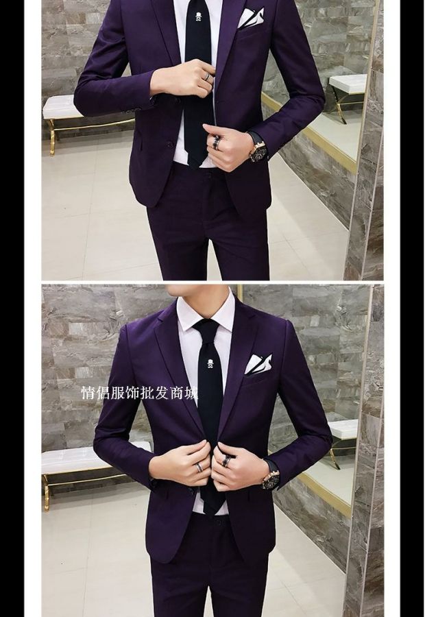 Bộ đồ công sở phù hợp với bộ đồ ba mảnh nam giới chuyên nghiệp trang phục công sở nam thần hai khóa nhỏ phù hợp với đôi ngực áo khoác nam