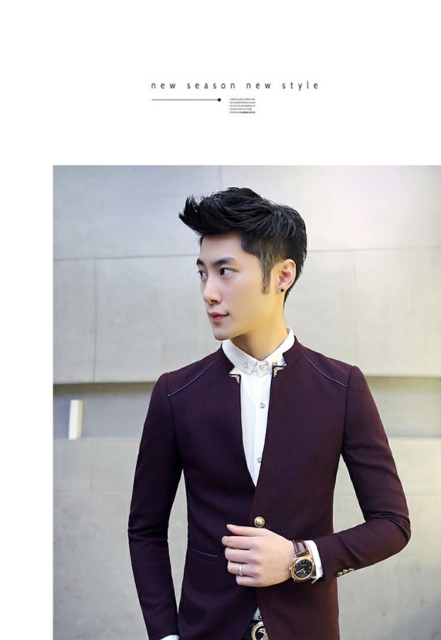 Mùa xuân và mùa thu Trung Quốc áo vest nam phù hợp với cổ áo phù hợp với giới trẻ Hàn Quốc Slim Trung Quốc phù hợp với trang phục - Suit phù hợp áo vest nam hàn quốc