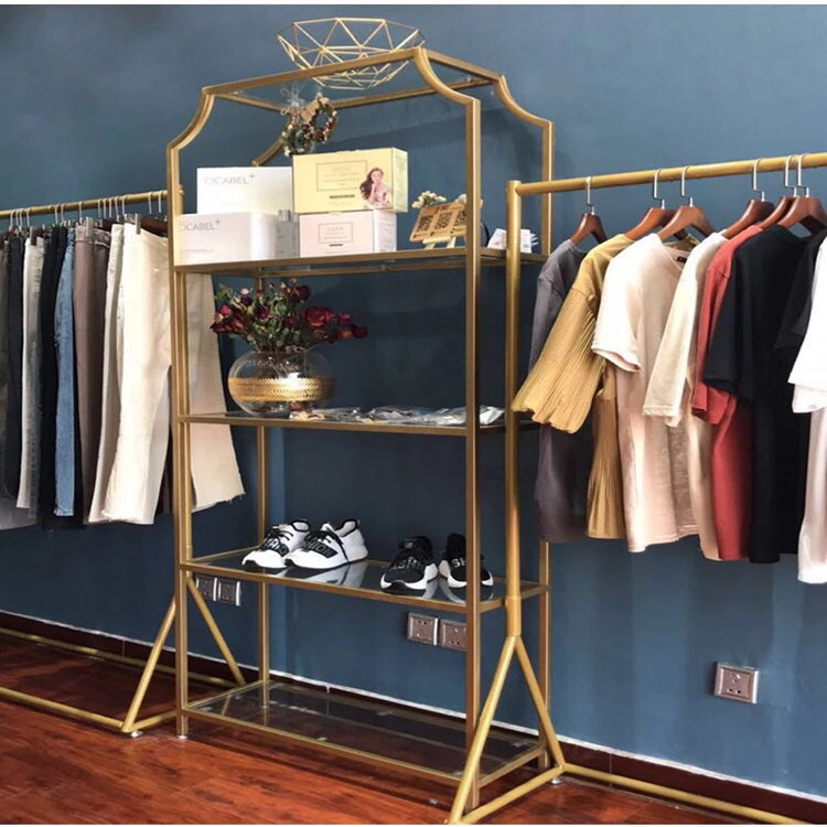 Clothing Shop Floor Containing Cabinet Shoes Shop Marble Display Case Metal Shelve Modern Minima Shop Window show Show