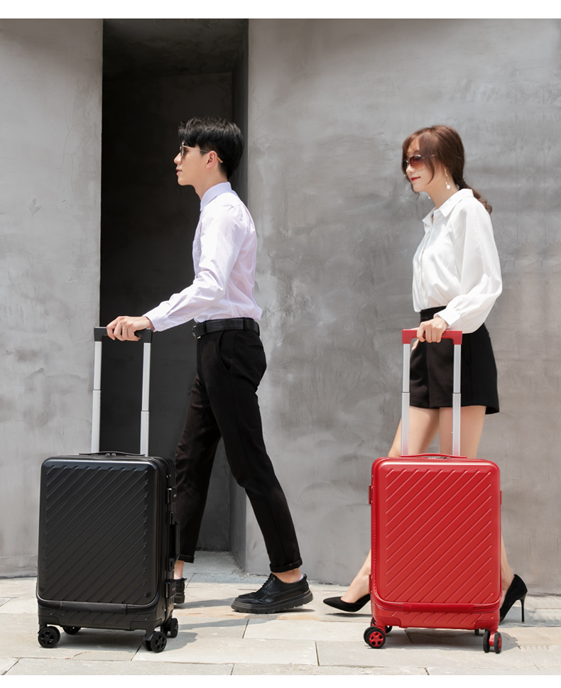 Mở trước xe đẩy hộp vali nữ 24 inch nhỏ 20 máy tính lên máy bay hành lý túi mật khẩu vali nam - Va li balo kéo