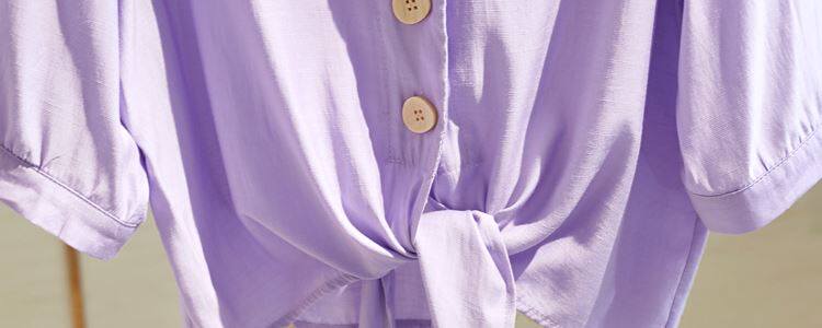 Одежда модная солнца защиты 白衬衫女半袖薄款夏季胖妹妹大码宽松显瘦系带短款上衣简约雪纺衫