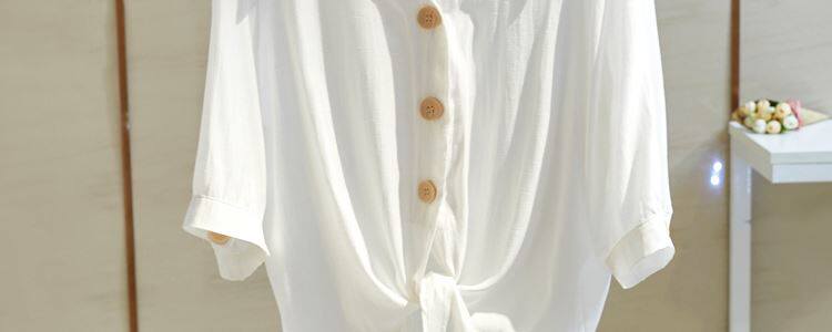 Одежда модная солнца защиты 白衬衫女半袖薄款夏季胖妹妹大码宽松显瘦系带短款上衣简约雪纺衫