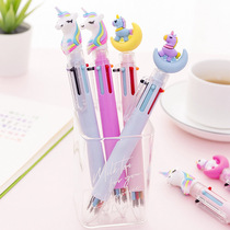 P549 Japan and South Korea shake sound net red cute cartoon color press ballpoint pen student multi-function hand account mark 6 colors