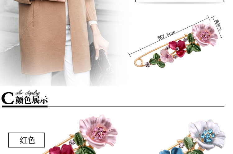 Scarf buckle pin trâm bức tranh gốc dầu tulip lớn trâm nữ cổ áo kim coat cardigan với phụ kiện Hàn Quốc