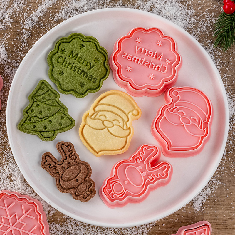 Christmas Biscuits Mold Sugar Cream Cookie Ginger Cake People House Diy Press Tree Cartoon Butter Mill Bake Home-Taobao