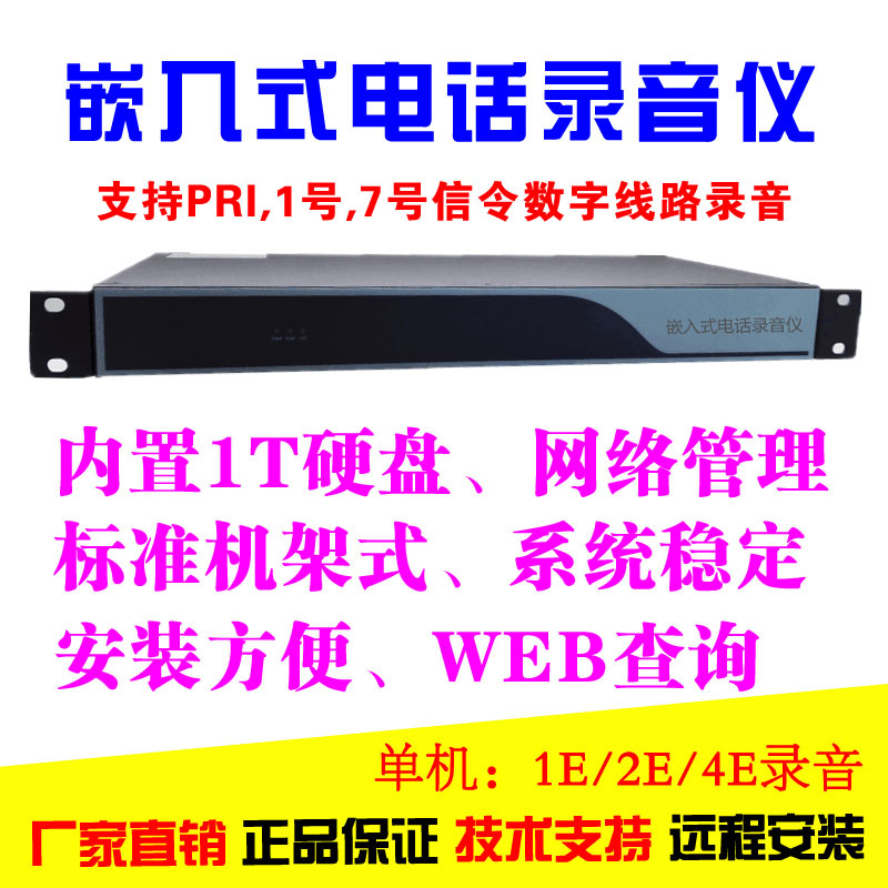 Embedded telephone recorder 7 signalling E1 line 2M line signaling digital relay line recording system