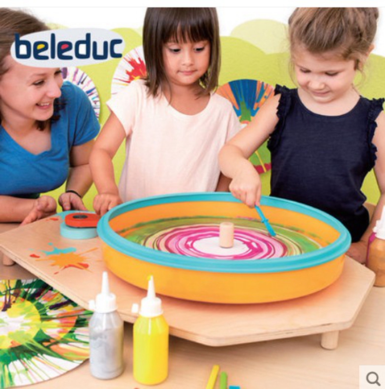 German Beile Multi-Color Magic Disc Creative Painting Rotating Disc Kindergarten Large Art Painting Toy Wooden German Beile Multi-Color Magic Disc Creative Painting Rotating Disc Kindergarten Large Art Painting Toy Wooden