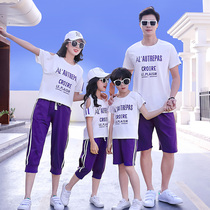 Different parent-child outfit a family of three four fashion mother and child sports suit 2021 summer mother spring dress Foreign