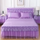 Hàn giường công chúa váy bedspread nệm bìa nhám rắn màu một mảnh ren cưới Simmons bộ của khăn trải giường 1,8 mét - Váy Petti