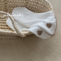 nalinaki Korean family baby wash face towel newborn supplies small square towels soft baby pure cotton saliva towel