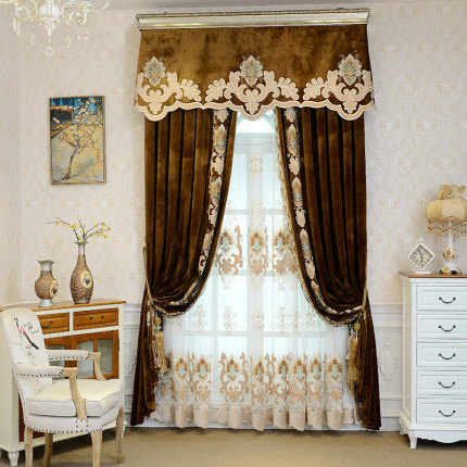 雷诺亚 奢华大气别墅欧式窗帘成品豪华客厅卧