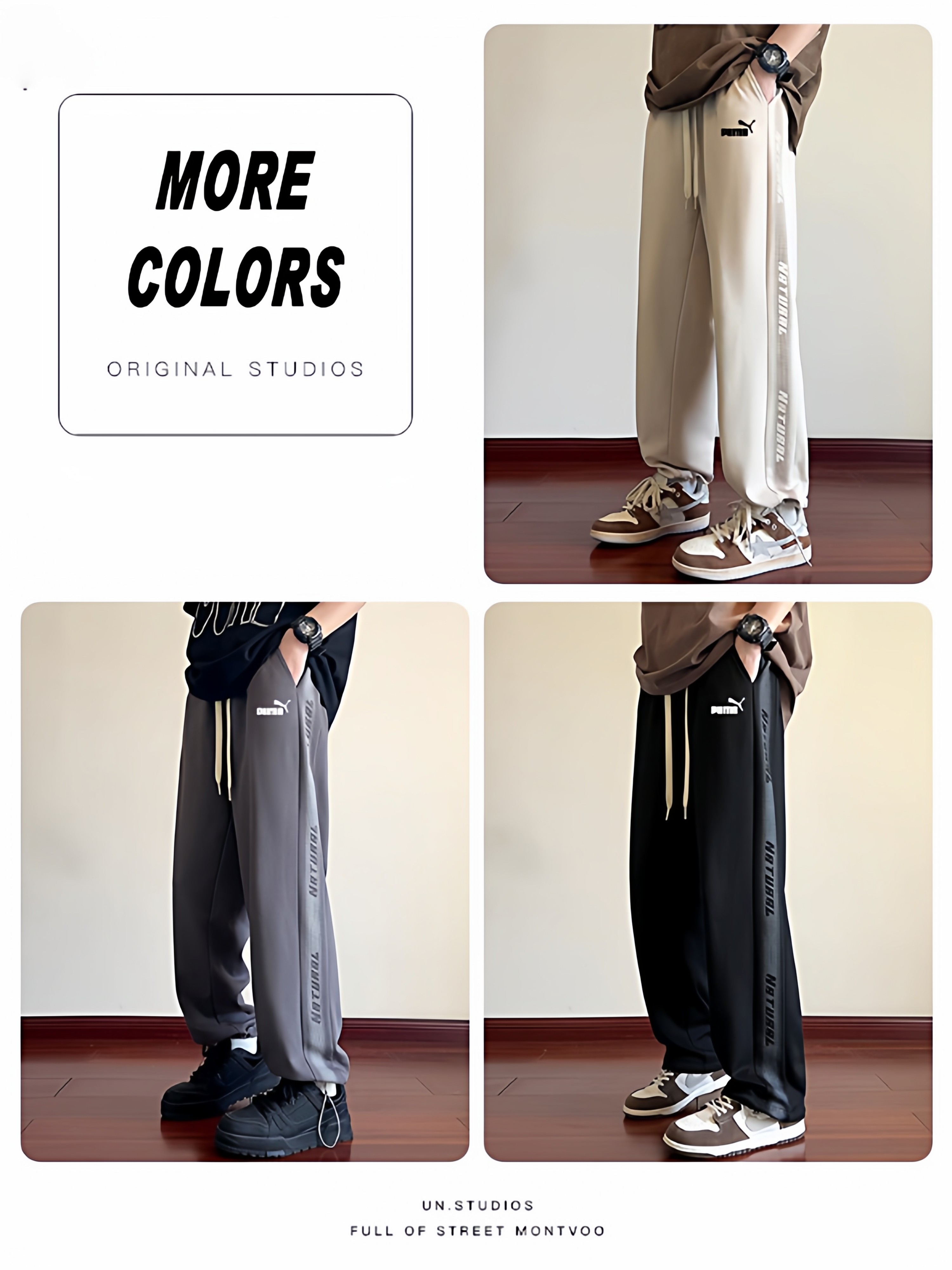 90% off Special Zone | Men's Casual Pants, Autumn Trendy Brand, Loose Wide-Leg Long Pants, Men's Fleece-Lined Straight-Leg Sports Sweatpants