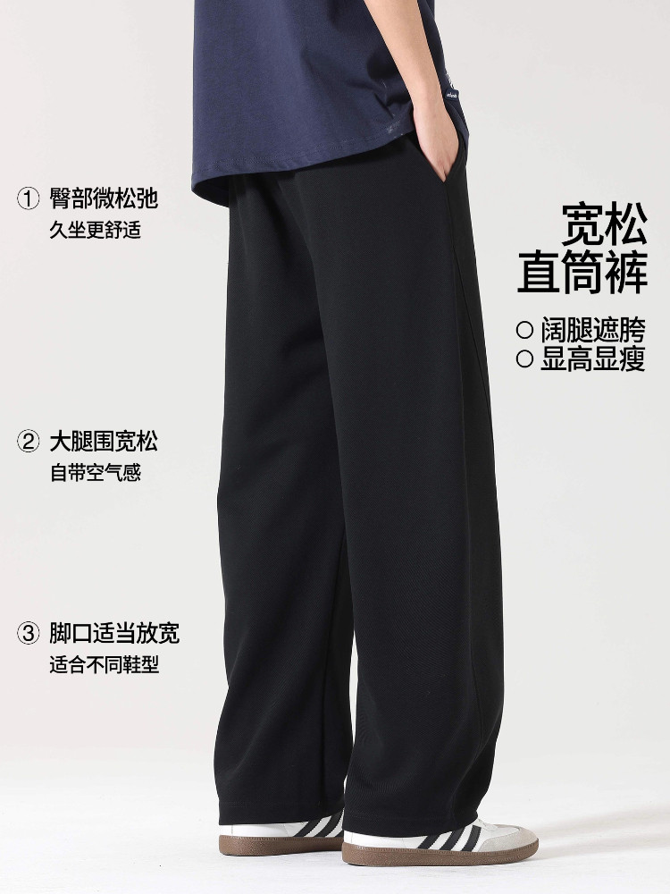 90% off Special Zone | American Retro Style Fleece-Lined Wide-Leg Pants for Men, Autumn and Winter Fashion Casual Loose Straight Pants for Men