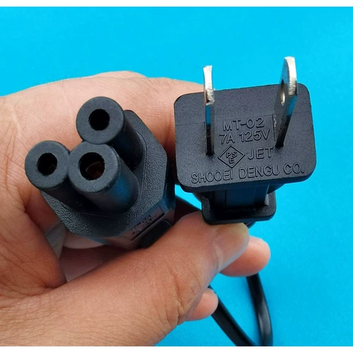 笔记本电脑电源线适配器二插转国标3孔梅花尾全铜短线出口日本