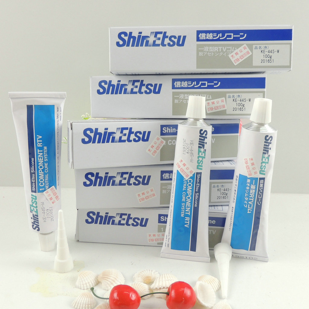 Japan Shin-Etsu KE445-W T B White Black Transparent Silicone Covering Glass Sealing Glue