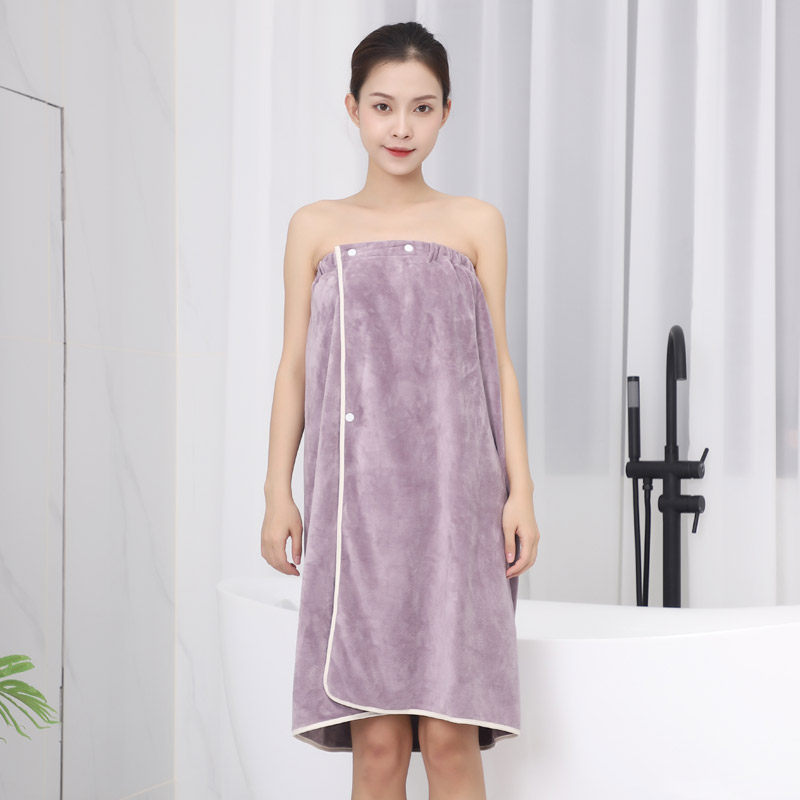 Beauty salon bath skirt women's chest thickened household microfiber towel material water absorption quick-drying non-hairy chest bathrobe