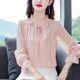 Chiffon shirt women's long-sleeved 2023 spring and autumn new loose-fitting belly-covering beautiful foreign-style shirt high-end top