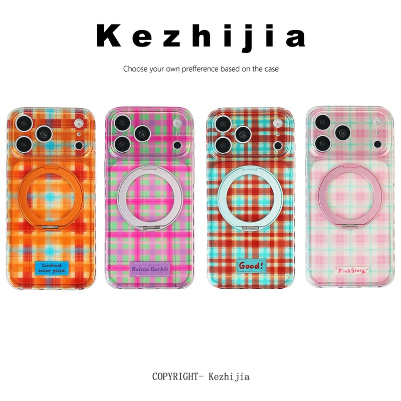【Shell】Transparent Plaid 360-Point Shell Suitable for Apple 17/16/15 Promax High-End Personalized Phone Case
