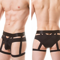 Mens scarring underpants male triangle pants tight one piece of ice silk light and breathable low waist sexy pants