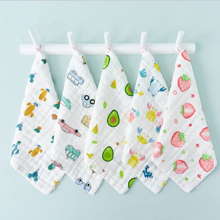 Newborn Thickened Gauze Handkerchief Baby 6 Layers Washed With Gauze Spit Towel Bath Towel Wash Face Towels Soft