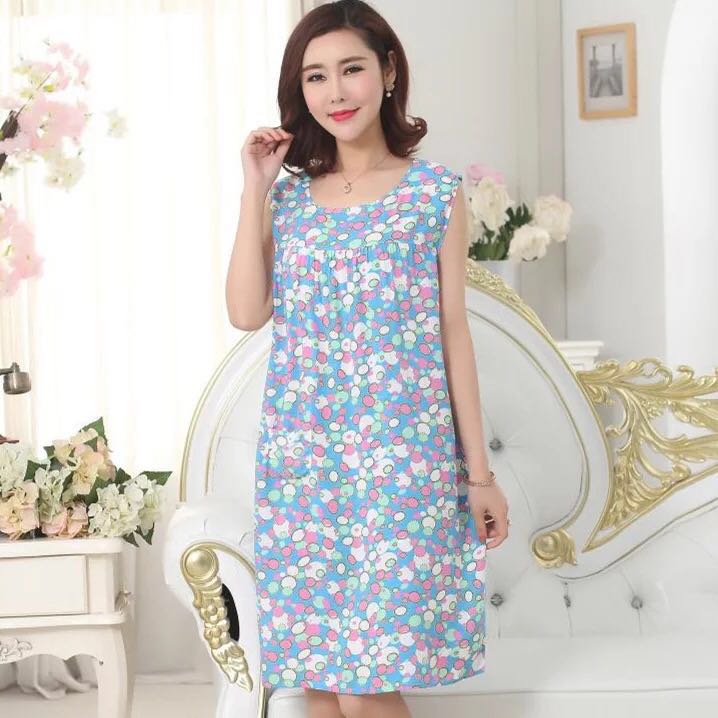 Đặc biệt hàng ngày đồ ngủ dệt bông cộng với chất béo kích thước lớn bông lụa nightdress thường bông lụa dịch vụ nhà ăn mặc
