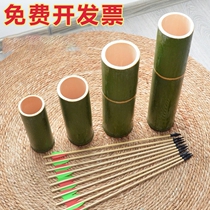 Throw Pot Prop Natural Bamboo Cylinder Throw Arrow Imitation Ancient Game Group Construction School Company Kindergarten Activity Archery Bow Arrow