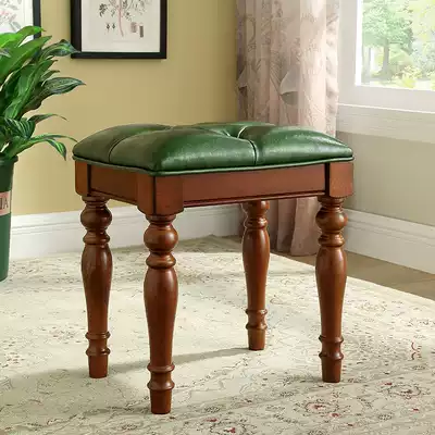 Solid wood stool fashion simple soft bag makeup stool American country bedroom creative makeup chair dining stool nail stool