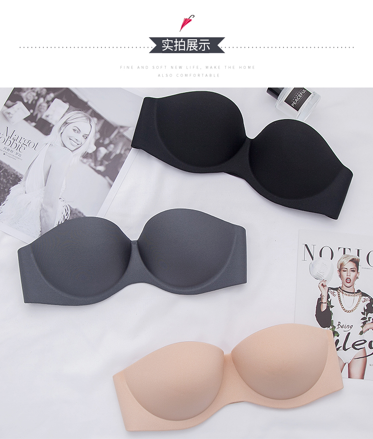 Áo ngực quây nửa cúp tụ tập chống trượt trên lưng Hoa Kỳ lưng quần lót nữ ống hàng đầu chống chiếu sáng che ngực phần vô hình mỏng áo ngực hở lưng