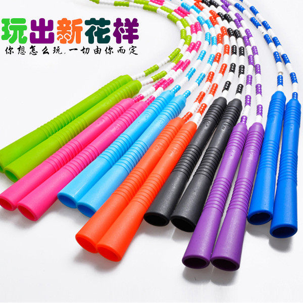 Synchronized Jumping Rope Professional Adult Bamboo Festival Jump Rope Weight-loss Fitness Children Primary School Students Flower Style Pearl Knuckle Jump Rope