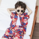 Рубашка для мальчиков, ретро пляжный детский комплект, коллекция 2023, подходит для подростков, пляжный стиль