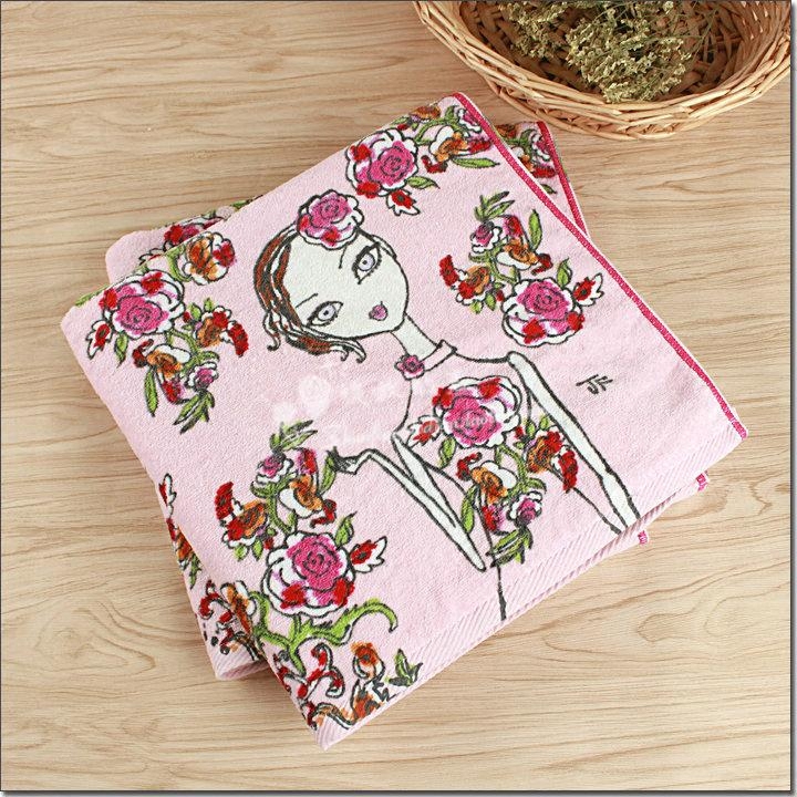 Recommended JF original single full cotton illustrator Painted Wind Rose Metropolitan Classical Liman Universal Thin fur bath towels 