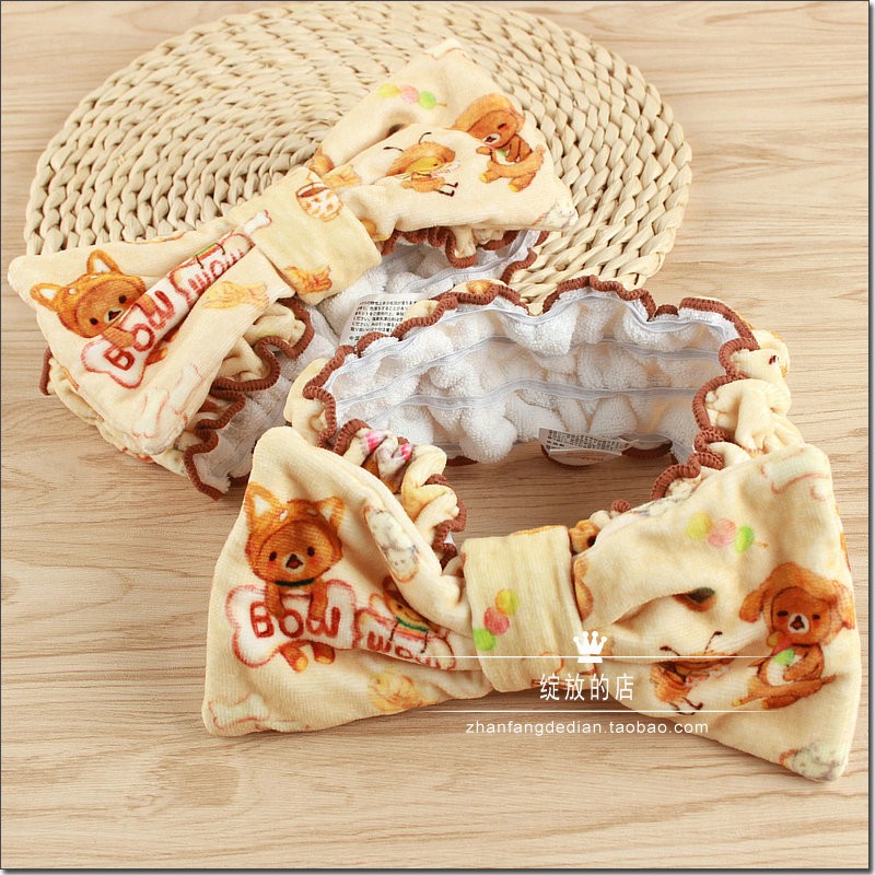 New recommended Foreign Trade Day Original Standard Easy Bear All Cotton Cutting Printing Cardmask Adult Wash Hair Clamp