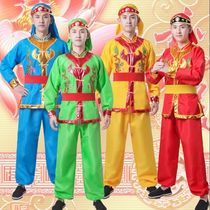 Middle Aged Square Dance Performance New Mens National Weifeng Gong Drum Beat Drum Suit Dancing Dragon Dance Lion Waist Drum Costumes