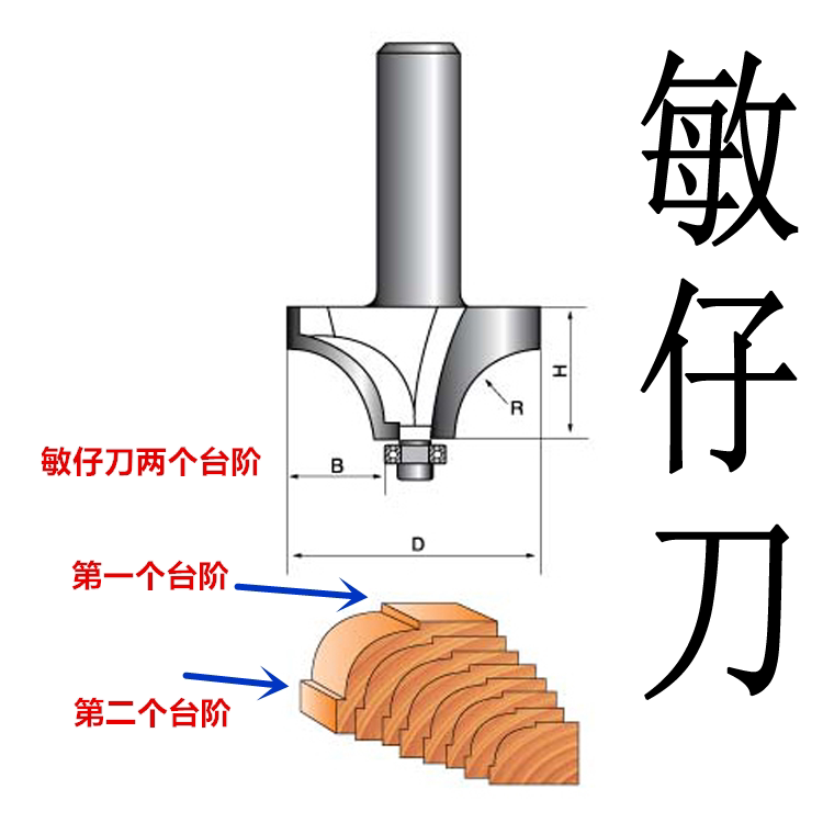 Acumen knife Wood milling cutter edging machine tool head engraving knife R chamfered knife figure knife with shoulder small bearing fillet knife