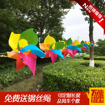 Six-leaf six-color windmill string factory straight hair kindergarten scenic spot park hanging decoration string windmill decoration