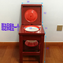 Solid wood spittoon shelf toilet stool plastic spittoon chair elderly pregnant woman toilet stool mobile toilet device solid and stable