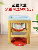 Spittoon toilet wooden frame elderly children pregnant women fumigation household stainless steel mobile toilet stool chair enamel urine bucket