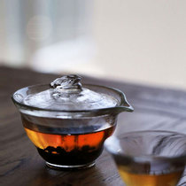 Japanese-style frosted glass Sansai Gaiwan handmade thickened heat-resistant tea cup Hand-grasping pot Kung Fu tea set