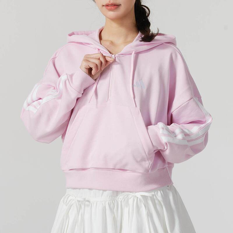 Adidas Sweatshirt Women's 2025 Spring New Sportswear Running Casual Hooded Pullover Jn1943