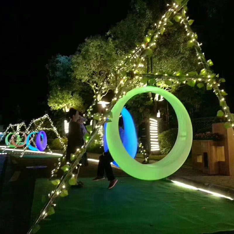 led luminous moon swing outdoor beautiful Chen activity props net red courtyard indoor swing hanging chair luminous ring